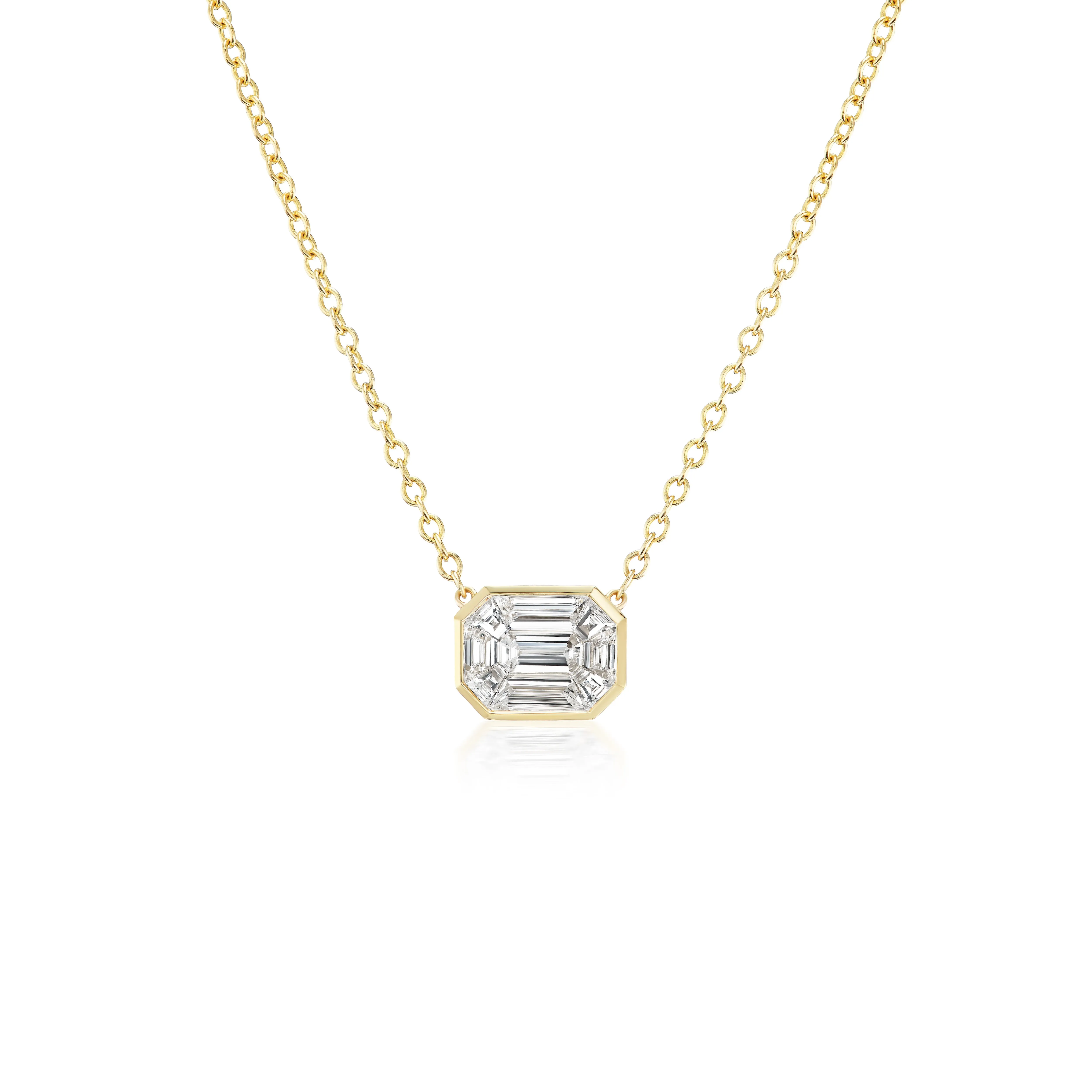 Illusion Emerald Cut Diamond Pendant