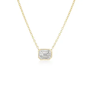 Illusion Emerald Cut Diamond Pendant