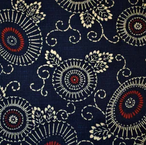 Indigo Fancy Floral Fan