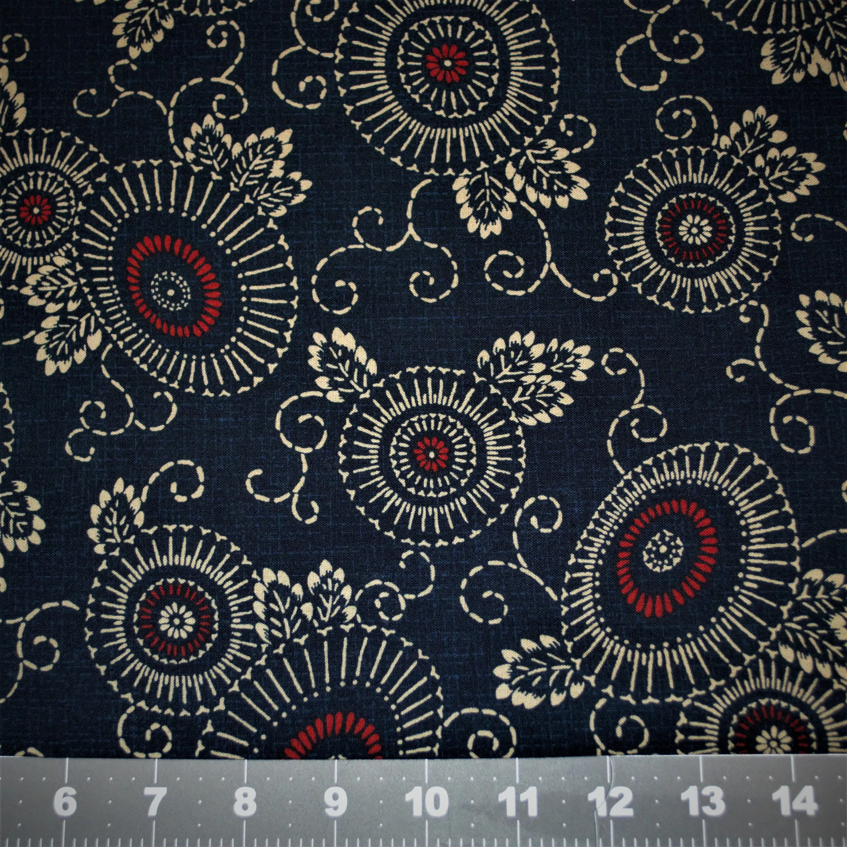 Indigo Fancy Floral Fan