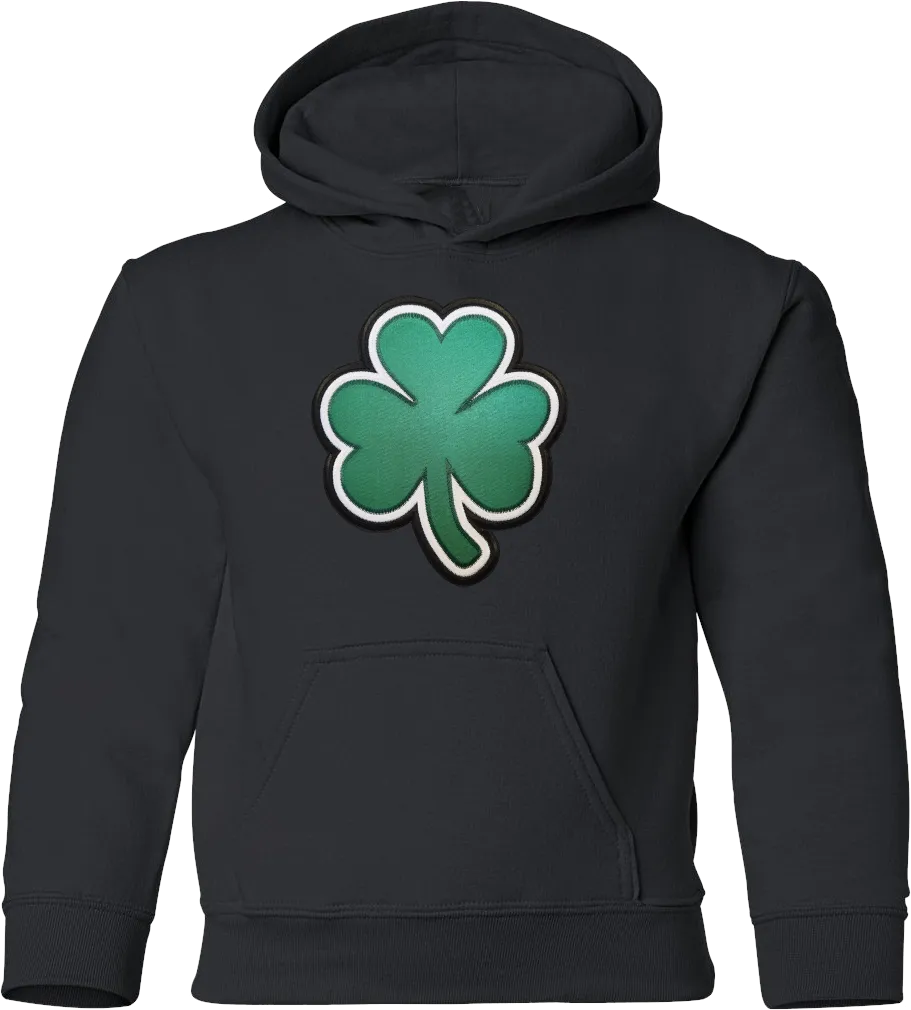 Irish Youth Hoodie Big Clover Black