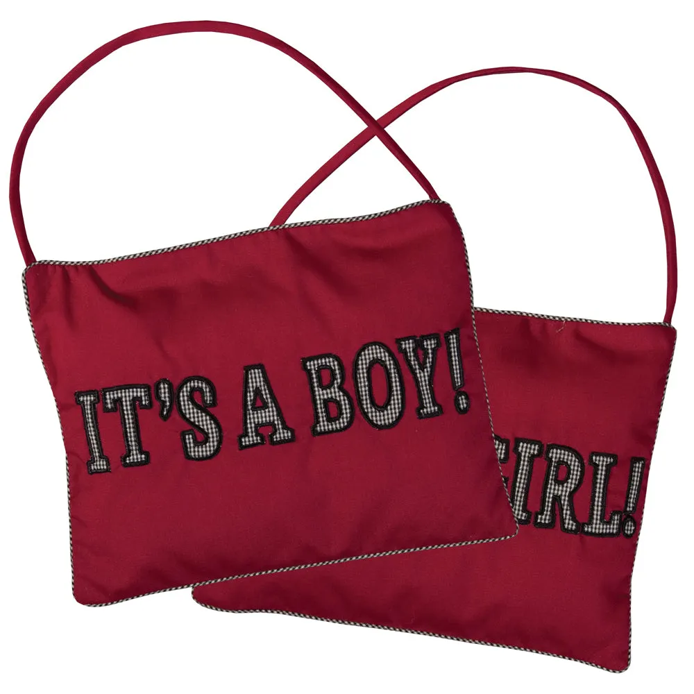 It's A Boy/Girl! Maroon Mini Pillow