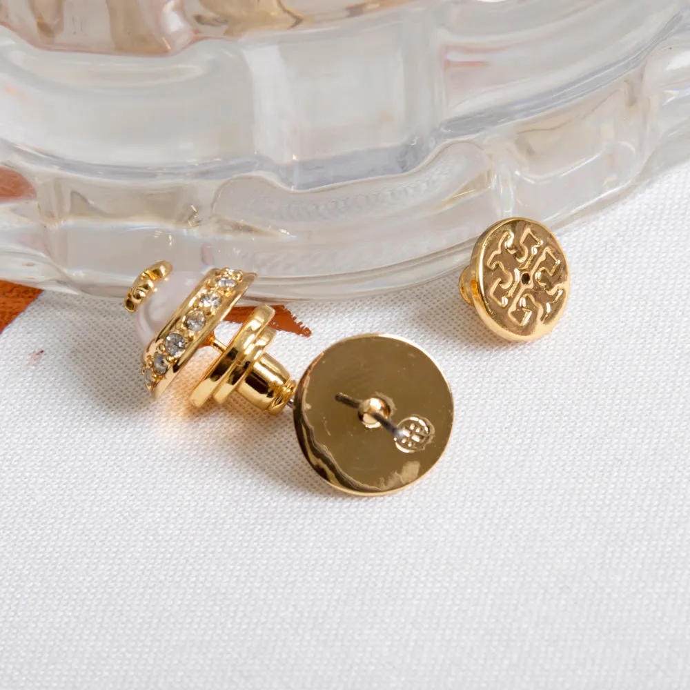 Ivory Crystal Gold Stud Natalie Earrings