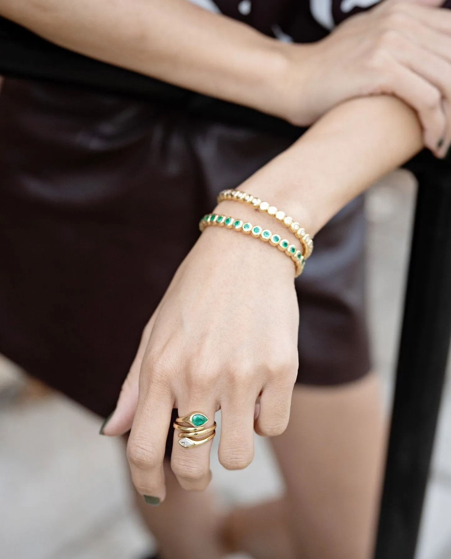 Jardin Emerald Stretch Bezel Bracelet