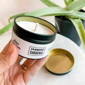Jasmine Gardenia Soy Candle Tin 4 oz - Set of 2