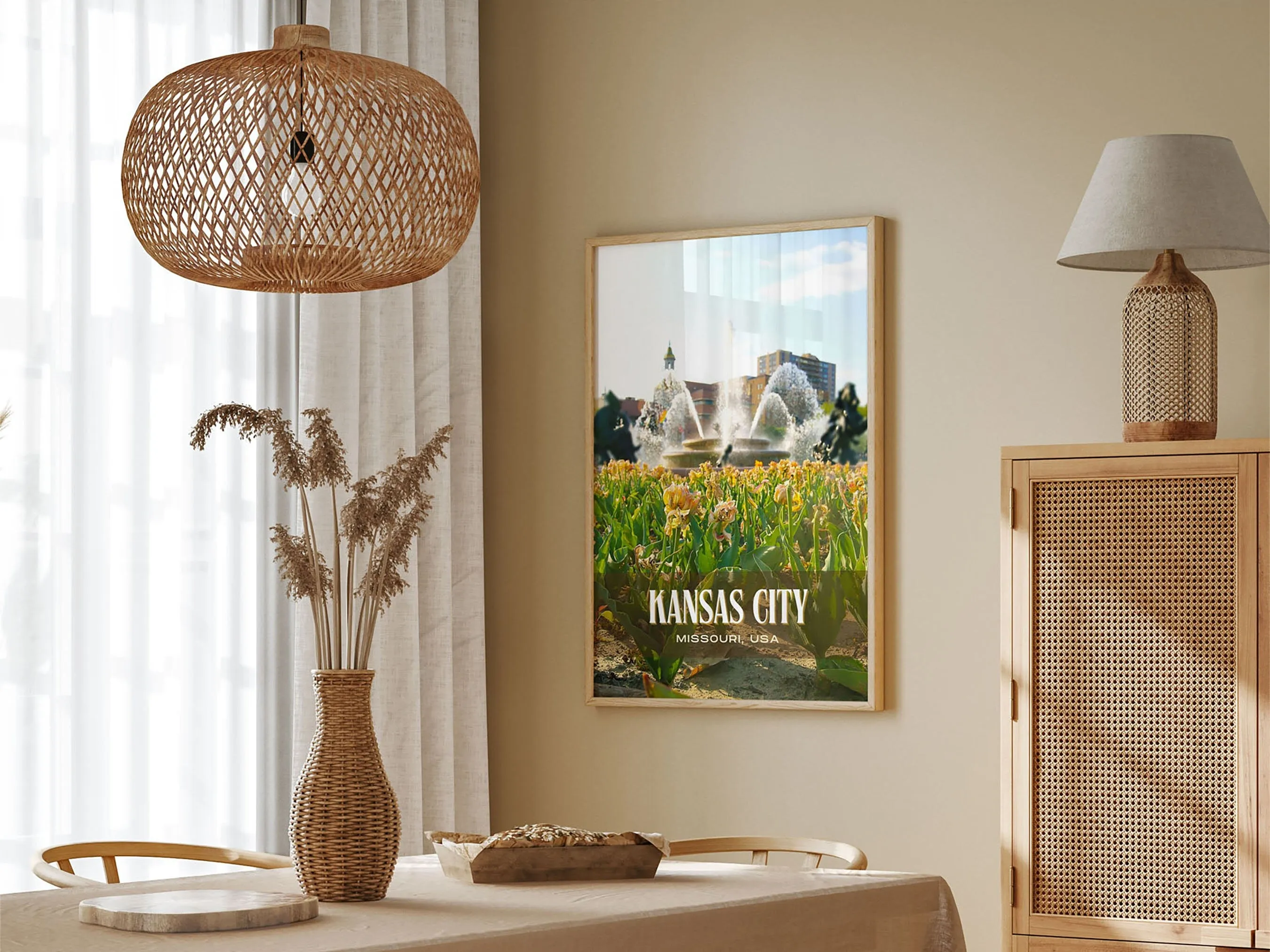 Kansas City Retro Wall Art, Missouri, USA