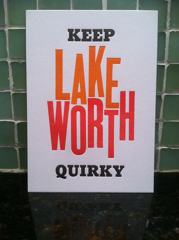 Keep Lake Worth Quirky: Letterpress Postcards/Miniprints