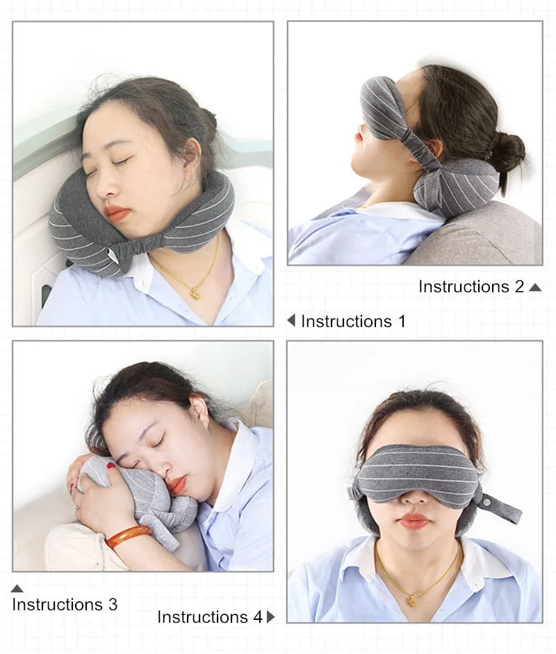 Kenwood Snug Business Travel Neck Pillow & Eye Mask With Storage Bag With Portable Handle 70 g Size 13*14*24 cm Comfortable