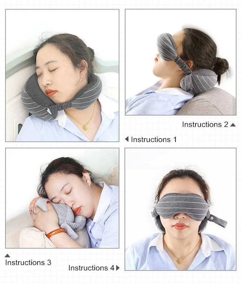 Kenwood Snug Business Travel Neck Pillow & Eye Mask With Storage Bag With Portable Handle 70 g Size 13*14*24 cm Comfortable