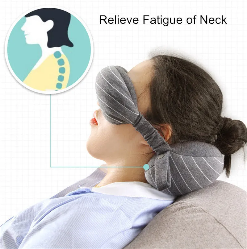 Kenwood Snug Business Travel Neck Pillow & Eye Mask With Storage Bag With Portable Handle 70 g Size 13*14*24 cm Comfortable