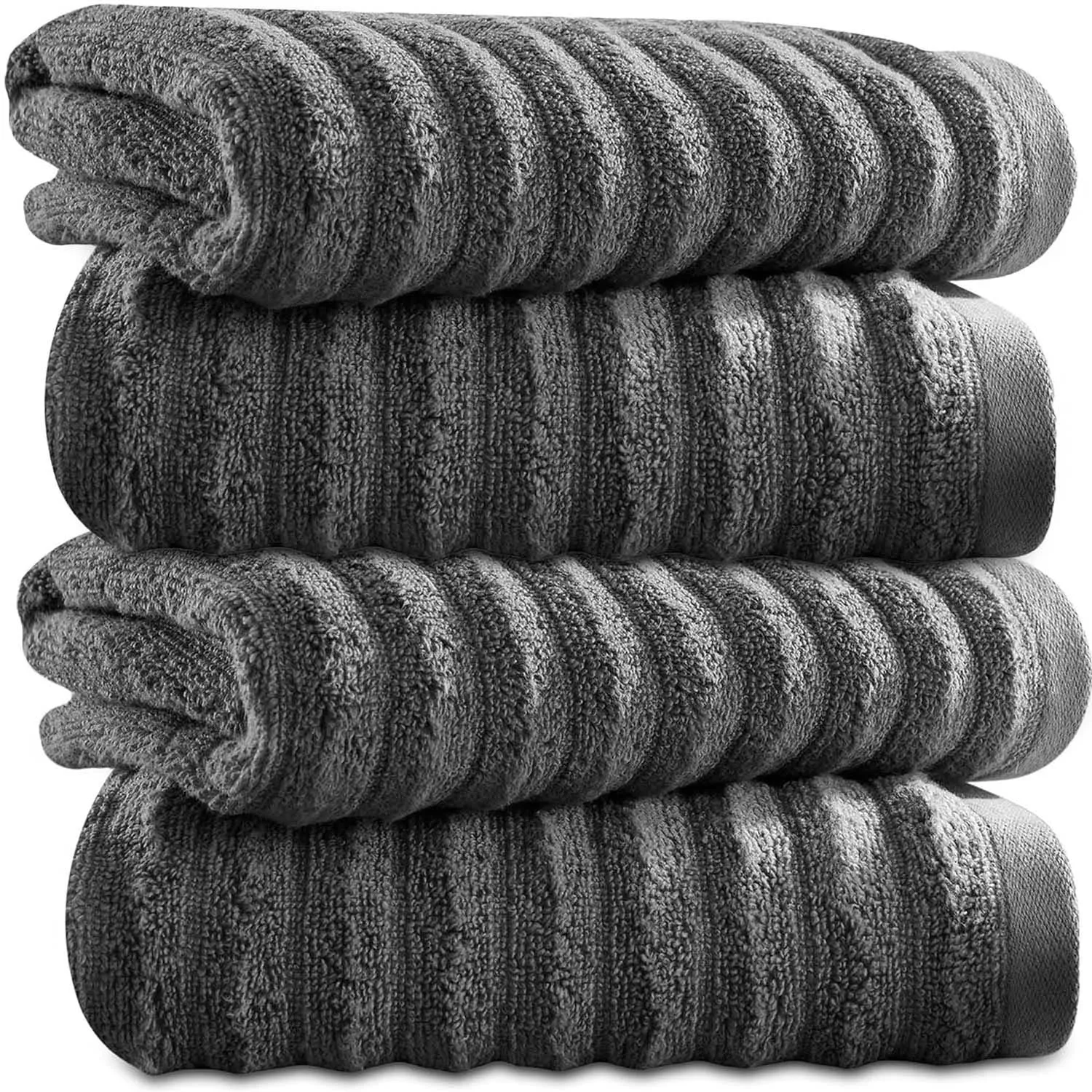 Kingston Bamboo Cotton Ribbed Bath Towels - Hotel Quality Towels