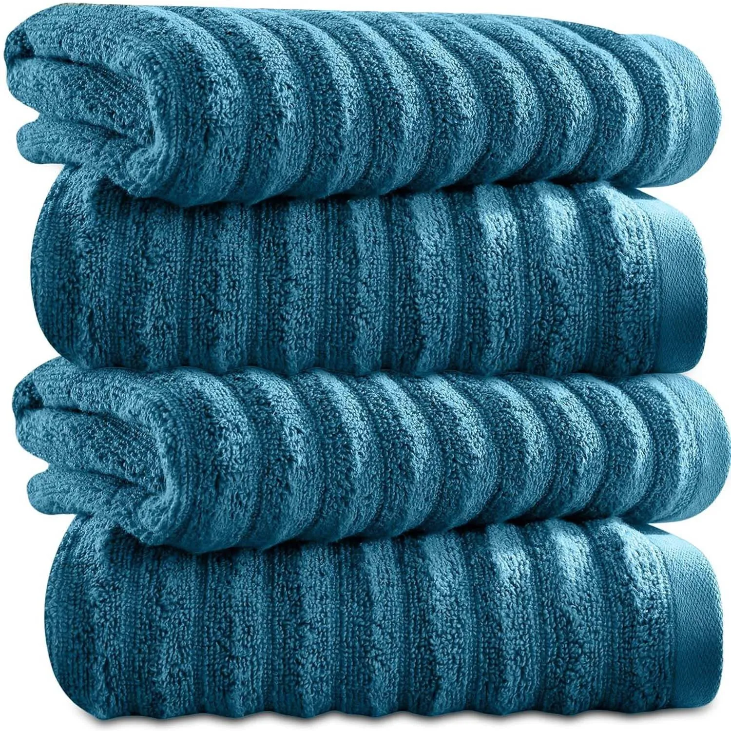 Kingston Bamboo Cotton Ribbed Bath Towels - Hotel Quality Towels