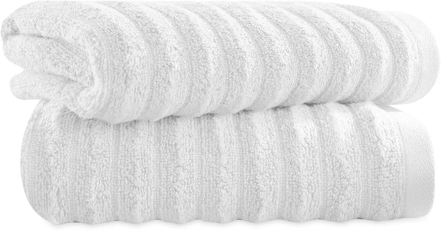 Kingston Bamboo Cotton Ribbed Bath Towels - Hotel Quality Towels