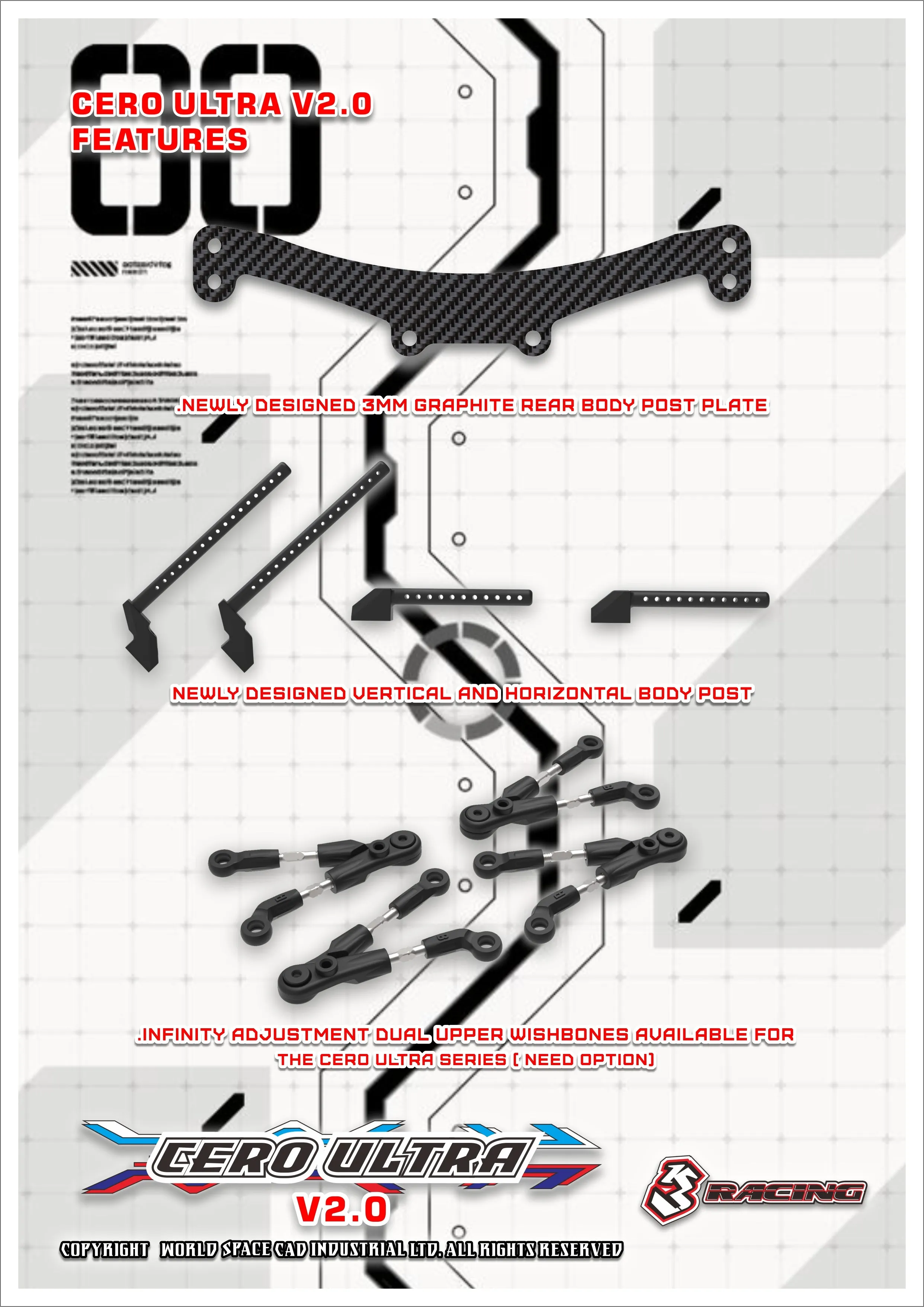 KIT-CERO ULTRA-ACE 2.0 COMPETITION GRADE TOURING CAR CHASSIS