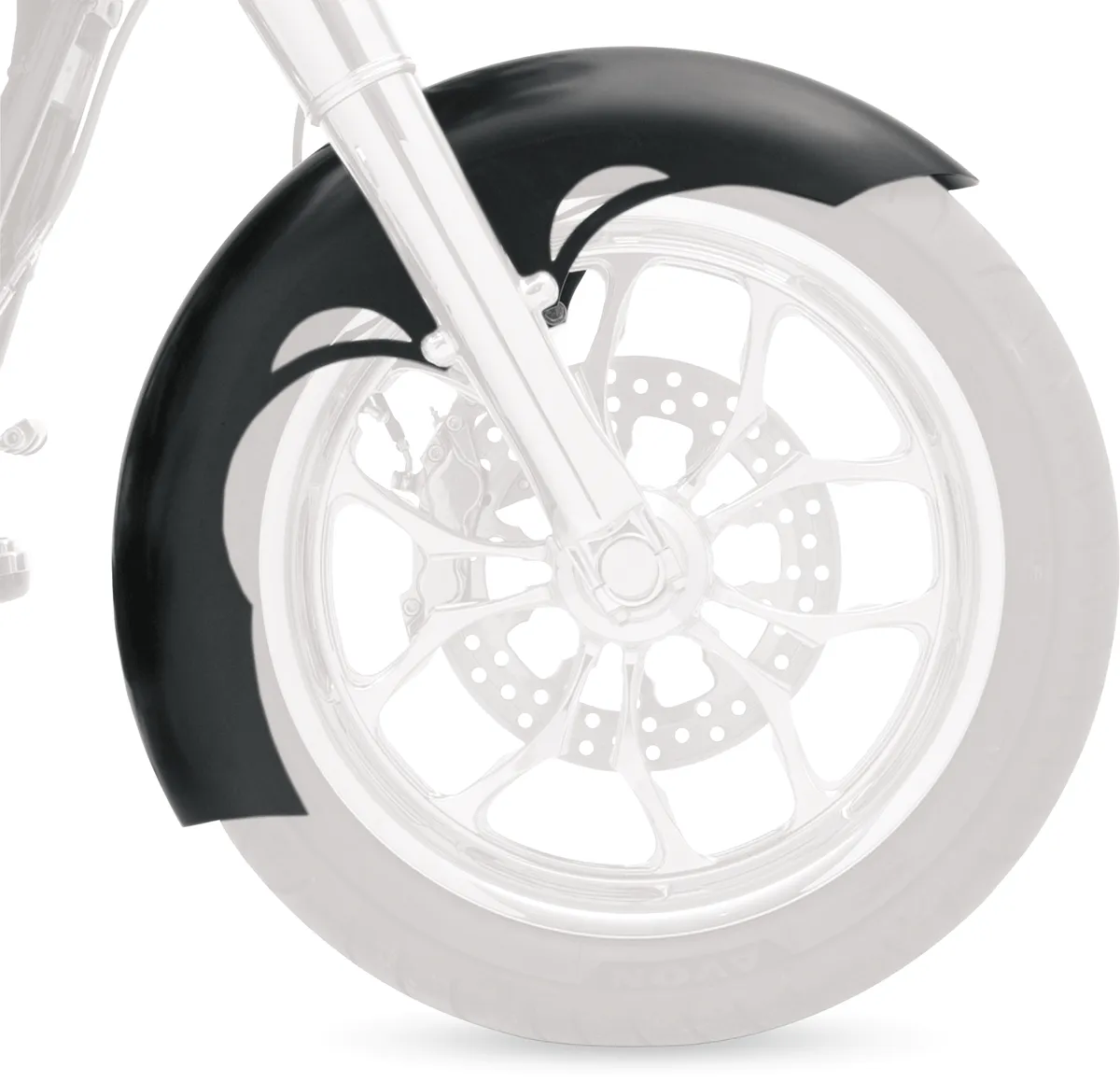 Klock Werks KW05-01-0107E Tire Hugger Series Tude Front Fender for 21in. Wheel