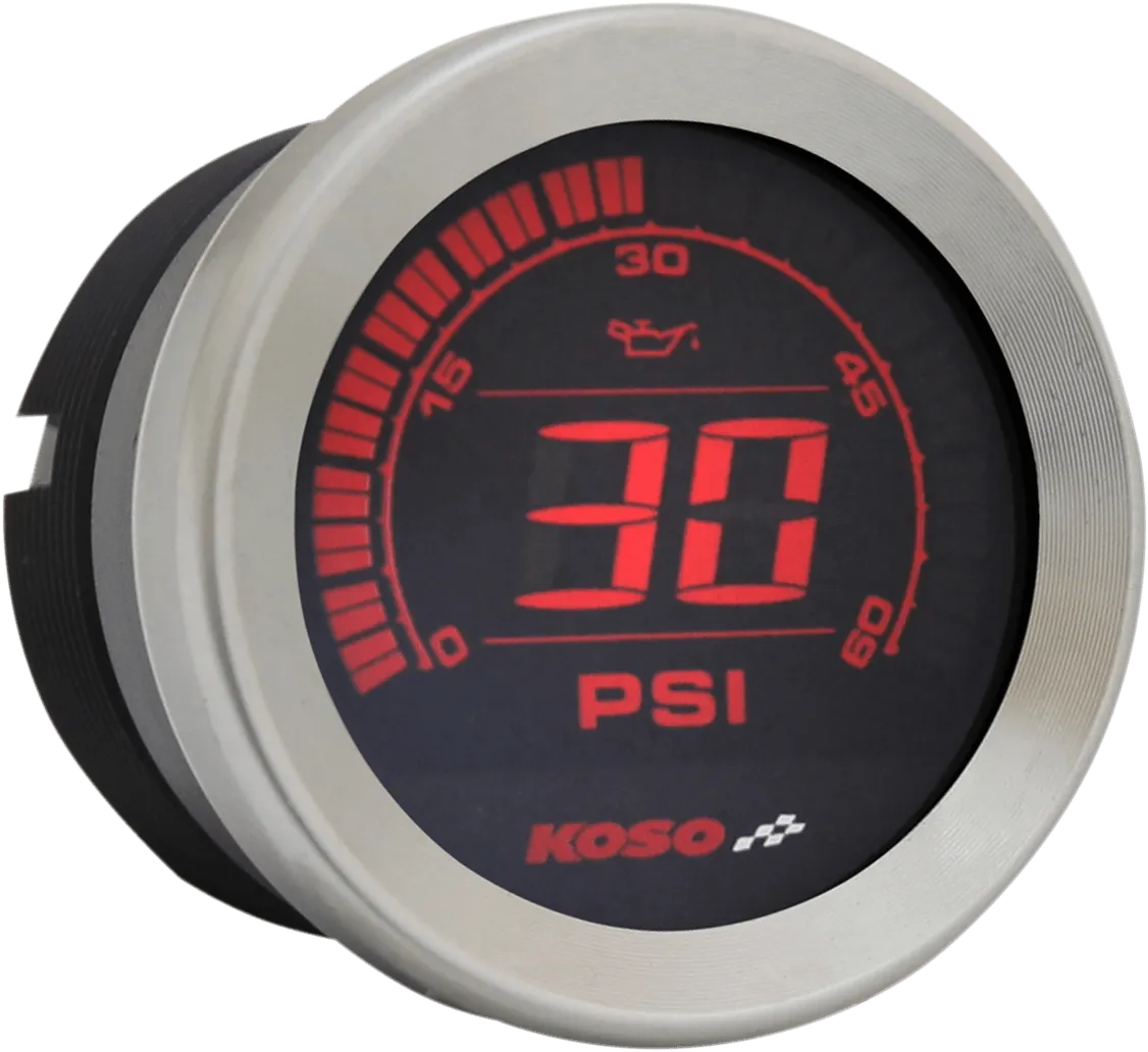 Koso North America BA050410 2in. Oil Pressure Gauge - Chrome