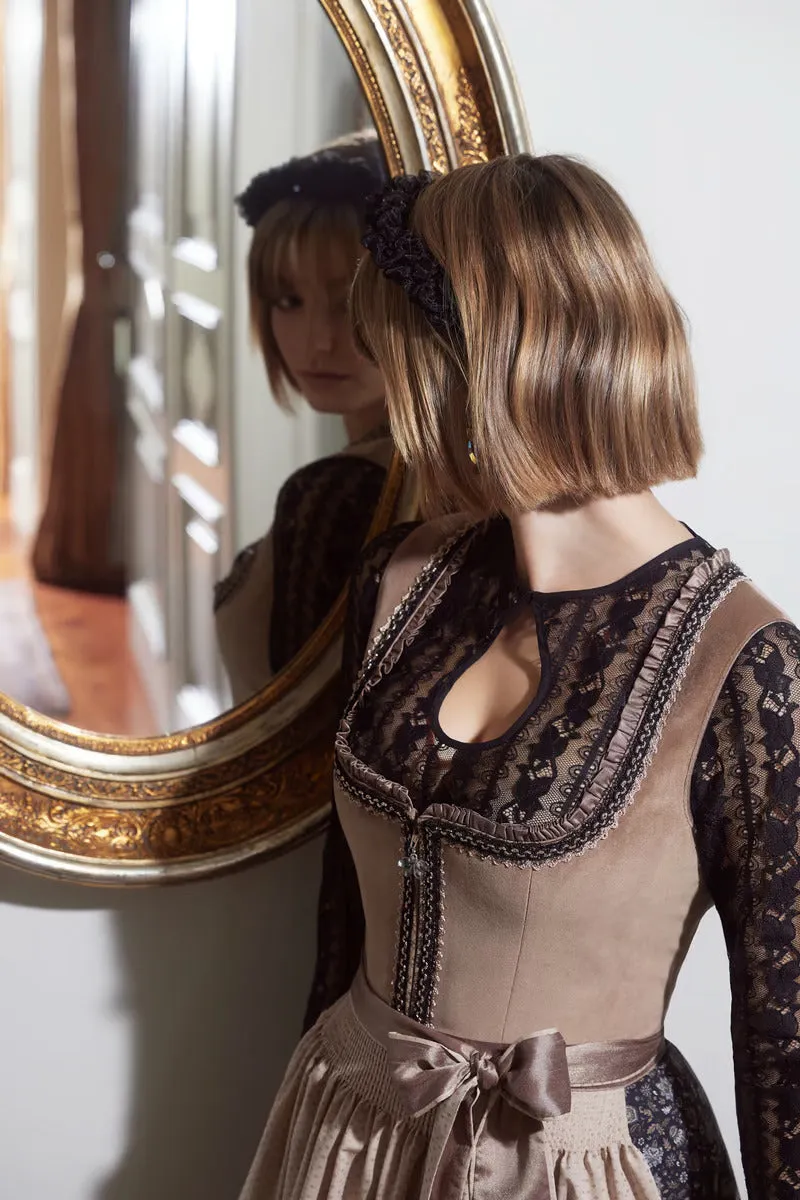 Kruger Midi Dirndl 2pcs. 50cm "Selene" brown (38)