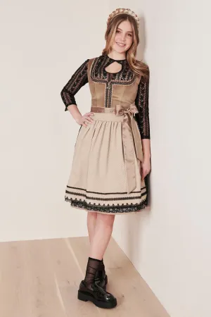 Kruger Midi Dirndl 2pcs. 50cm "Selene" brown (38)