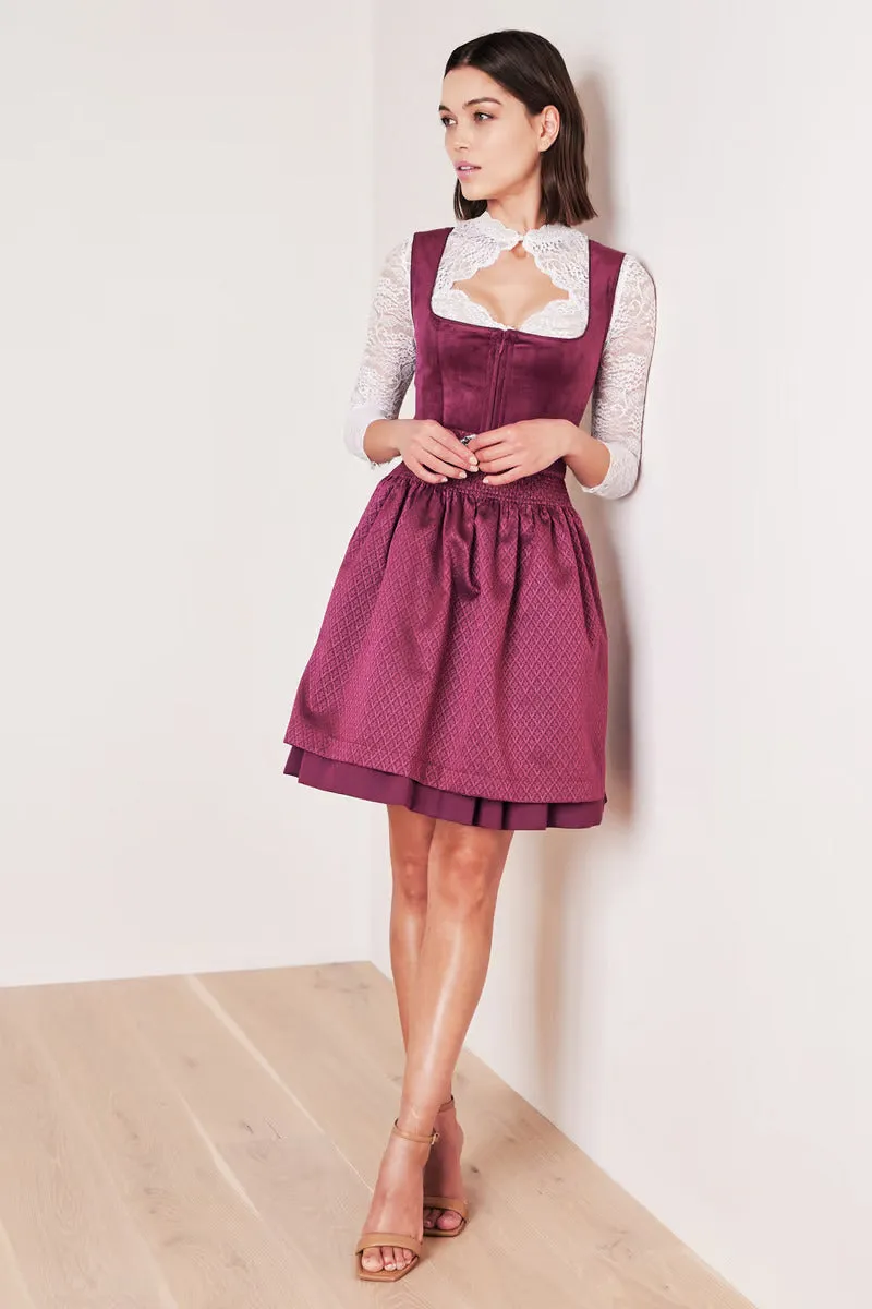 Kruger Mini Dirndl 2pcs. 50cm "Alisha" berry