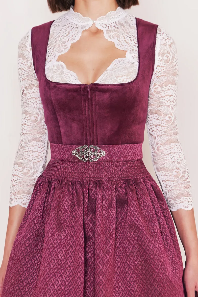 Kruger Mini Dirndl 2pcs. 50cm "Alisha" berry