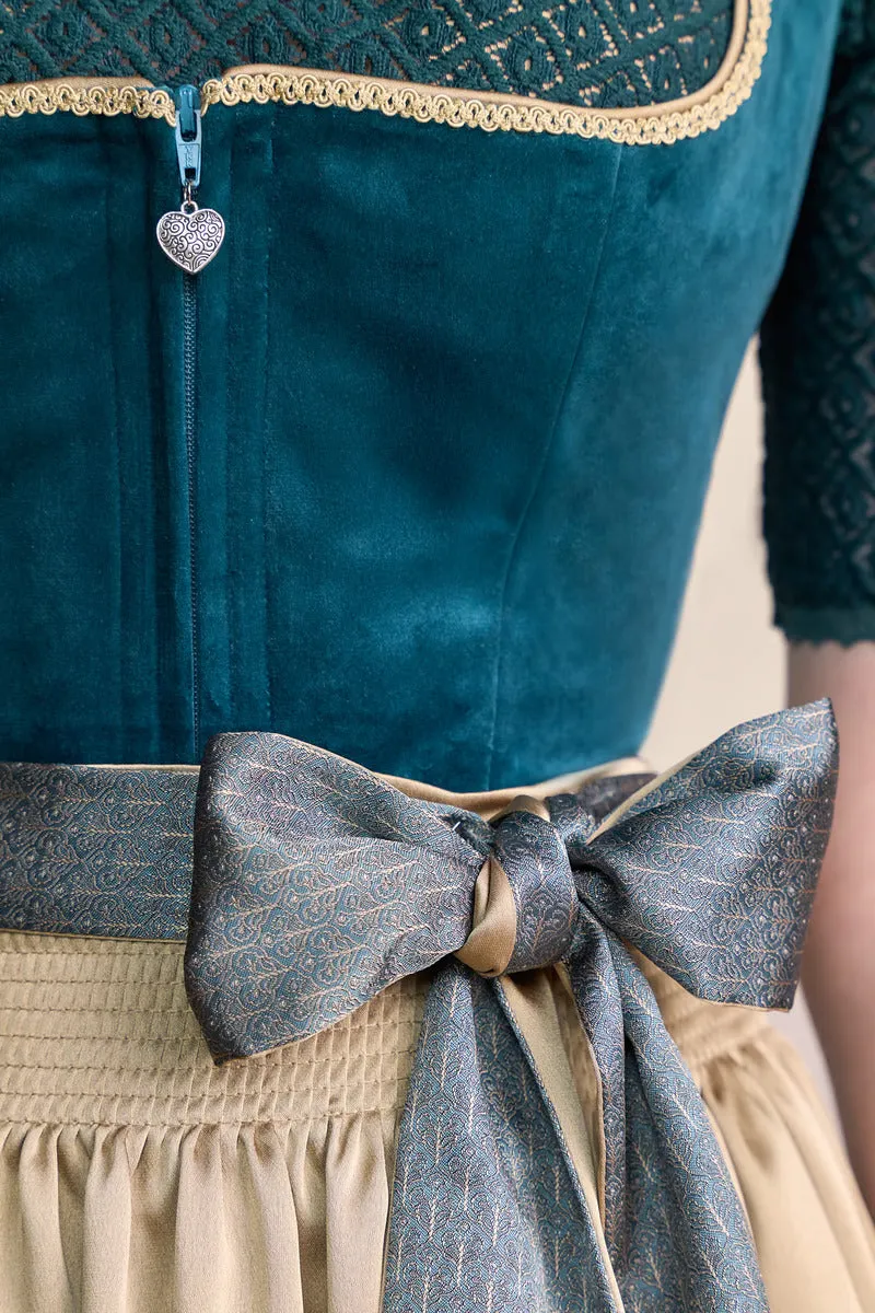 Kruger Mini Dirndl 2pcs. 50cm "Dena" turquoise (32,34)