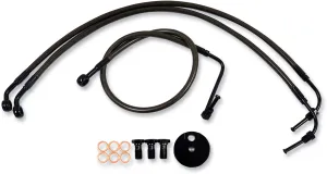 LA Choppers LA-8006B19M Midnight Standard Brake Lines - 18-20in. Ape Hangers