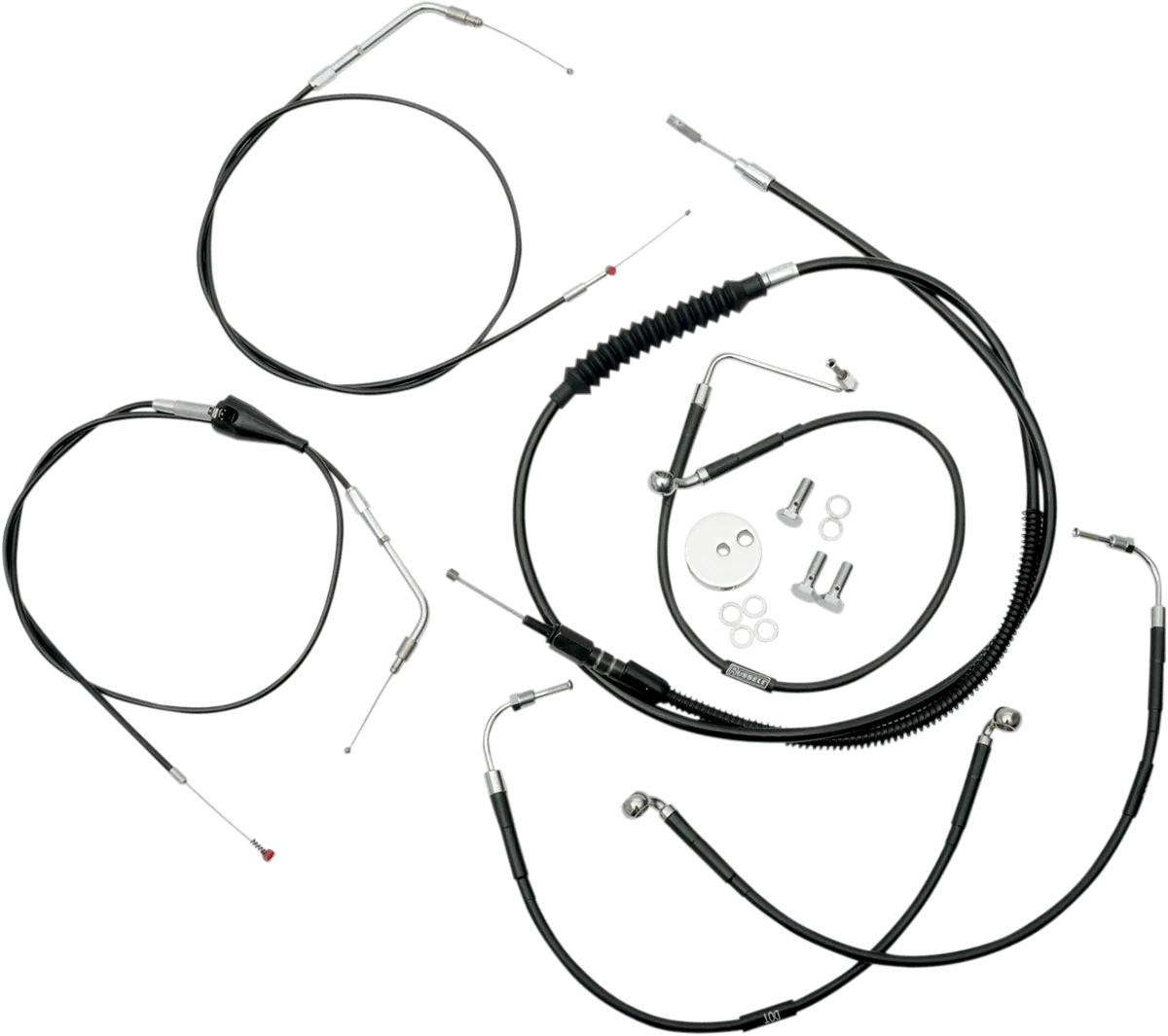 LA Choppers LA-8006KT-08B Cable/Brake Line Kit - Mini Ape Hangers - Black