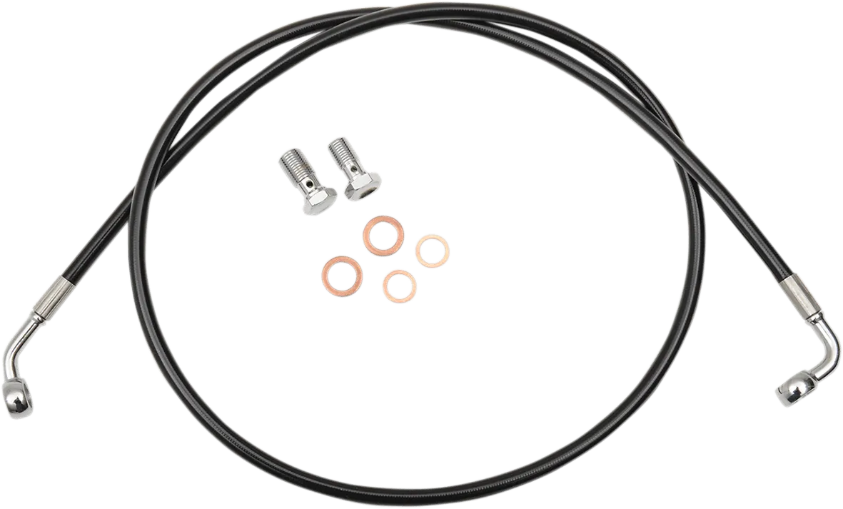 LA Choppers LA-8210B13B Black Vinyl-Coated Stainless Steel Brake Line Kit - 12in.-14in. Ape Hangers