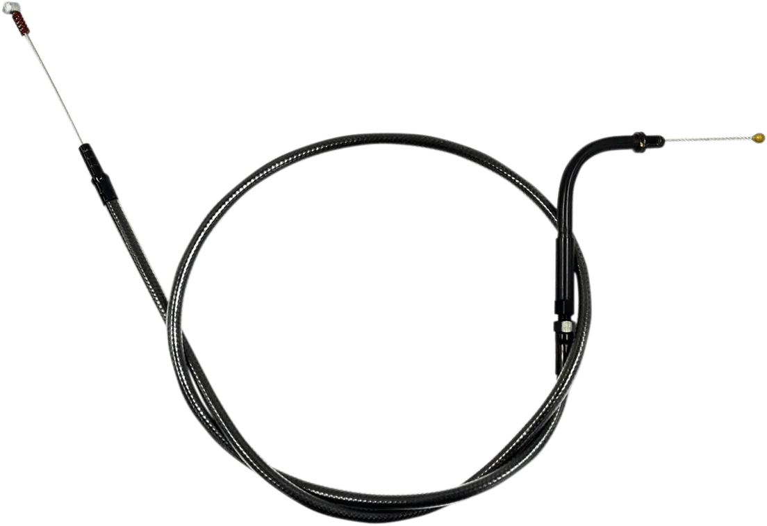 LA Choppers LA-8210ID19M Midnight Braided Idle Cable Kit - 18in.-20in. Ape Hangers