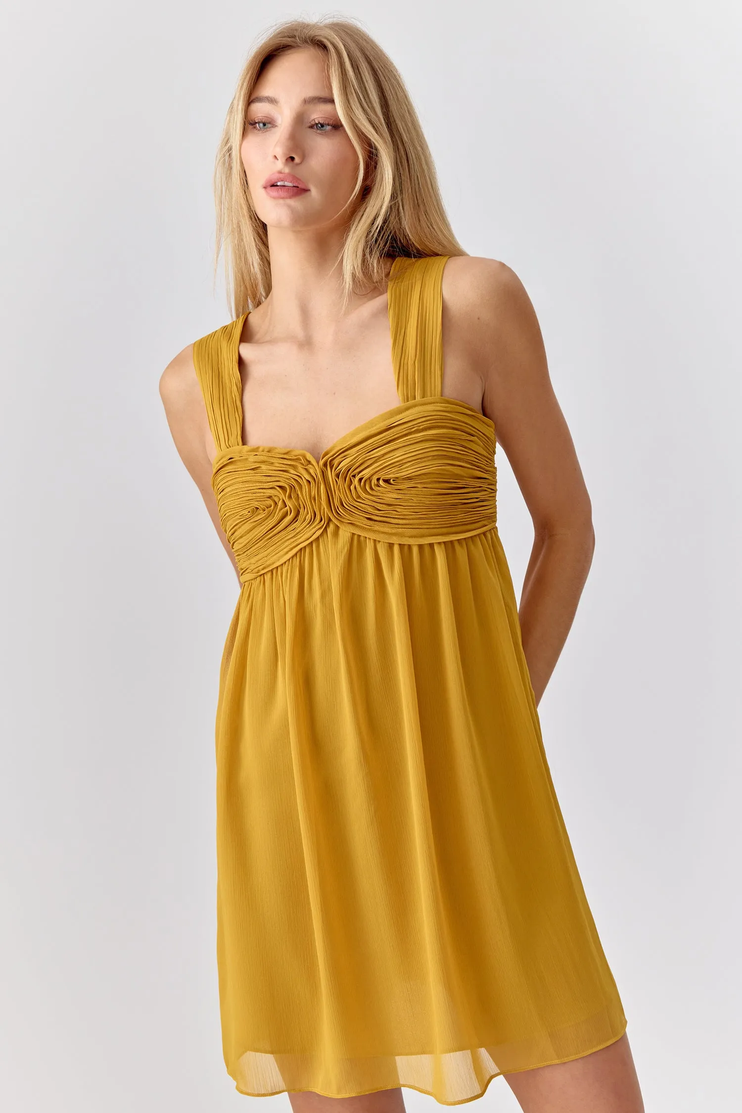 Ladella Rose Applique Chiffon Mini Dress