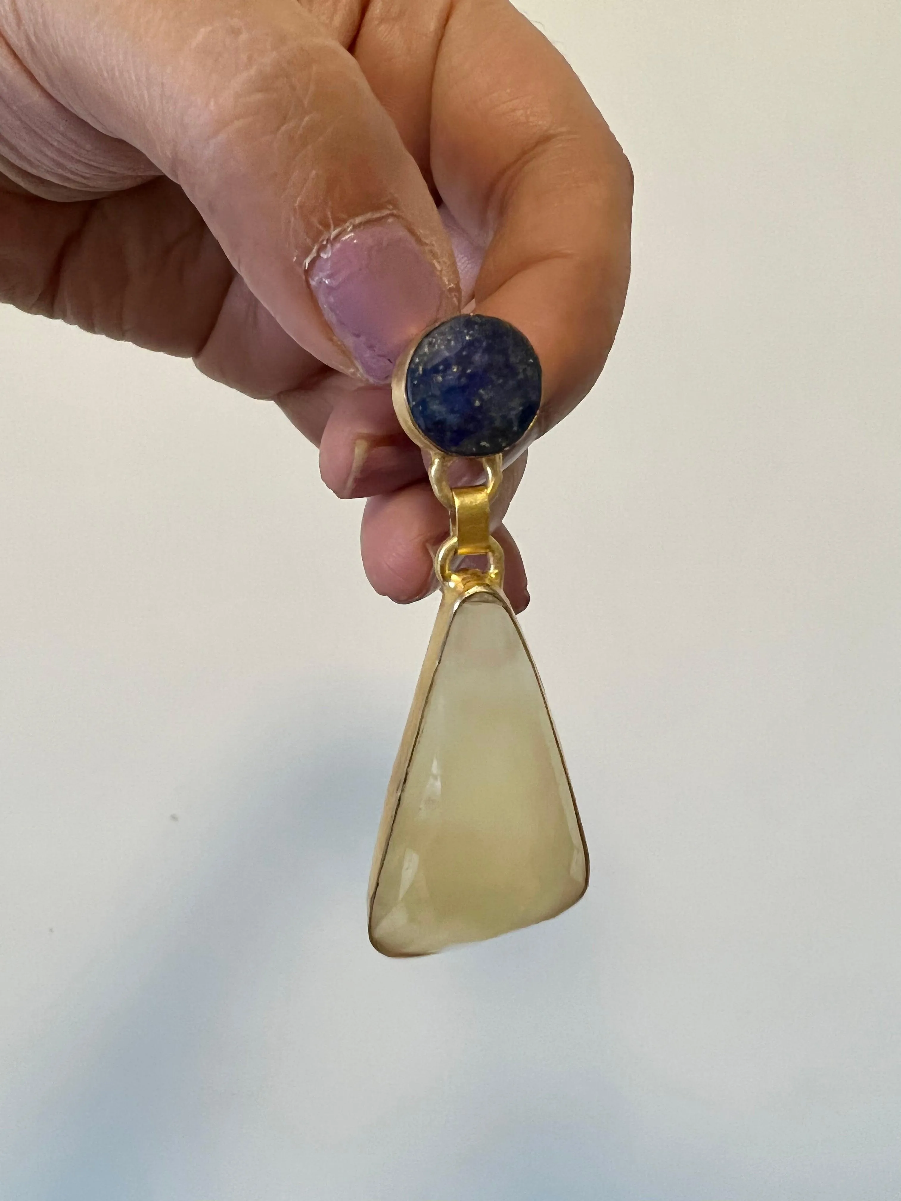 Lapis and Lemon Quartz Earrings