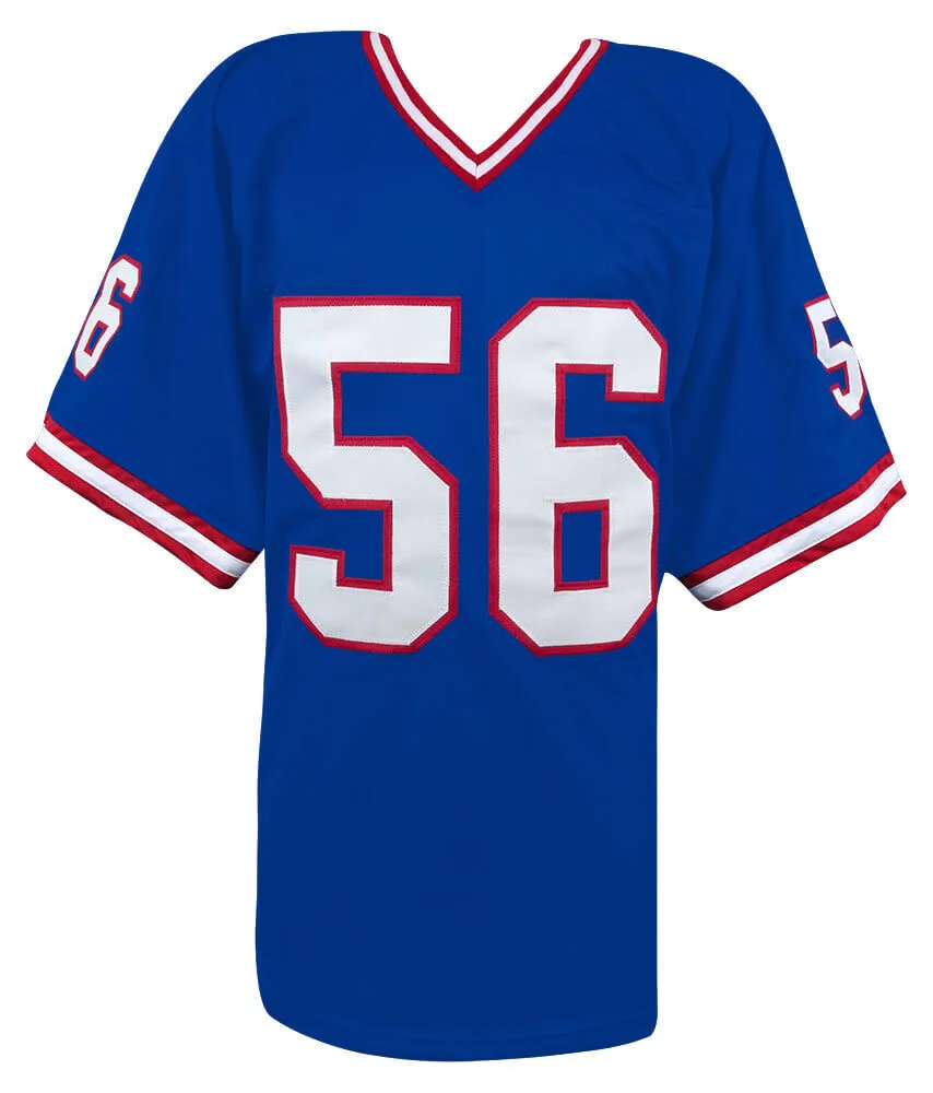 Lawrence Taylor Signed Blue T/B Custom Football Jersey w/HOF'99 - (SCHWARTZ COA)