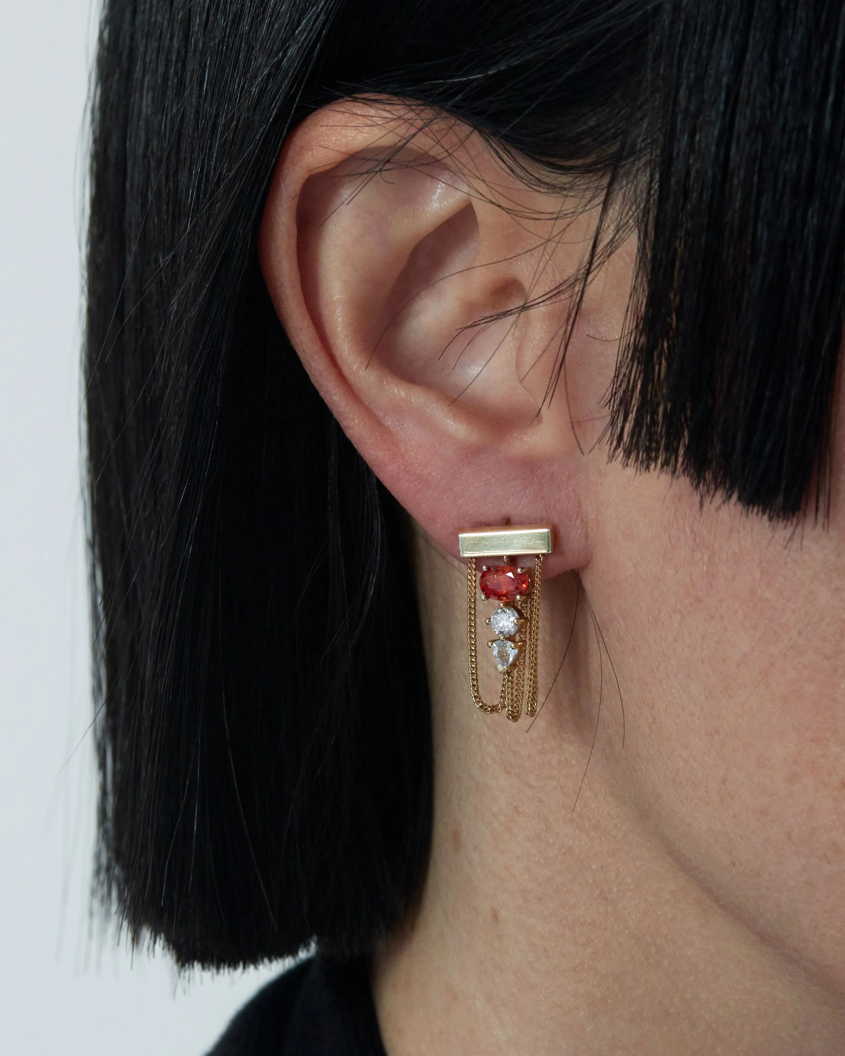 Levitate Trio Earring Garnet - One Of A Kind