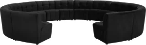 Limitless Black Velvet 14pc. Modular Sectional
