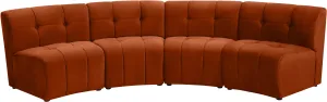Limitless Cognac Velvet 4pc. Modular Sectional