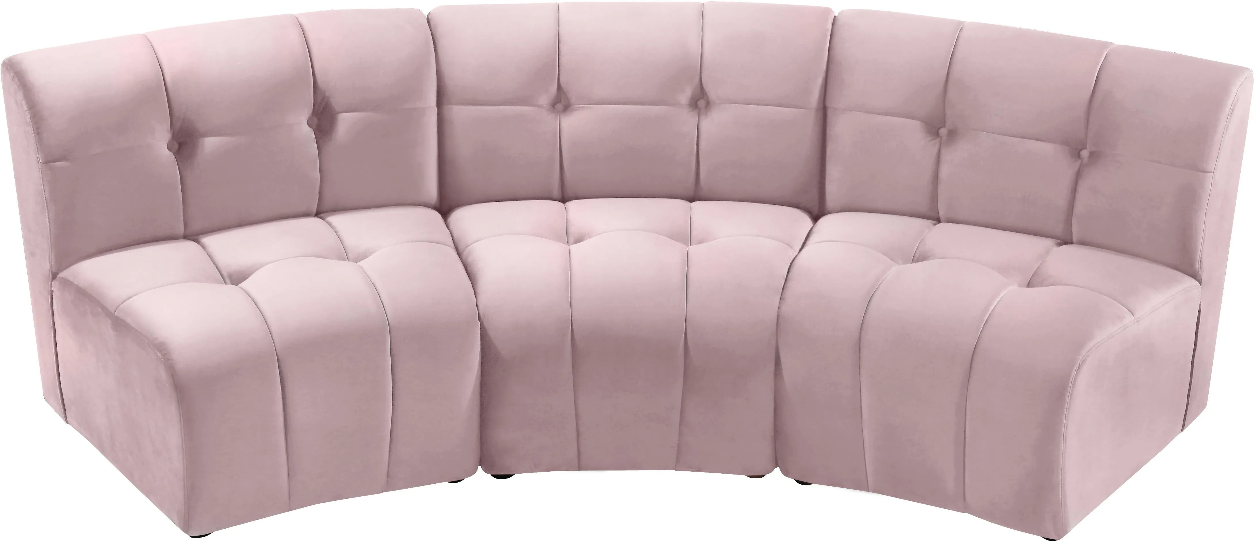 Limitless Pink Velvet 3pc. Modular Sectional