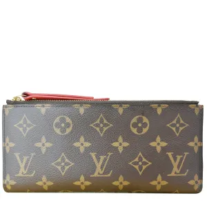 LOUIS VUITTON Adele Monogram Canvas Wallet Brown
