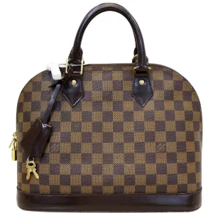 LOUIS VUITTON Alma Damier Ebene Handbag Brown