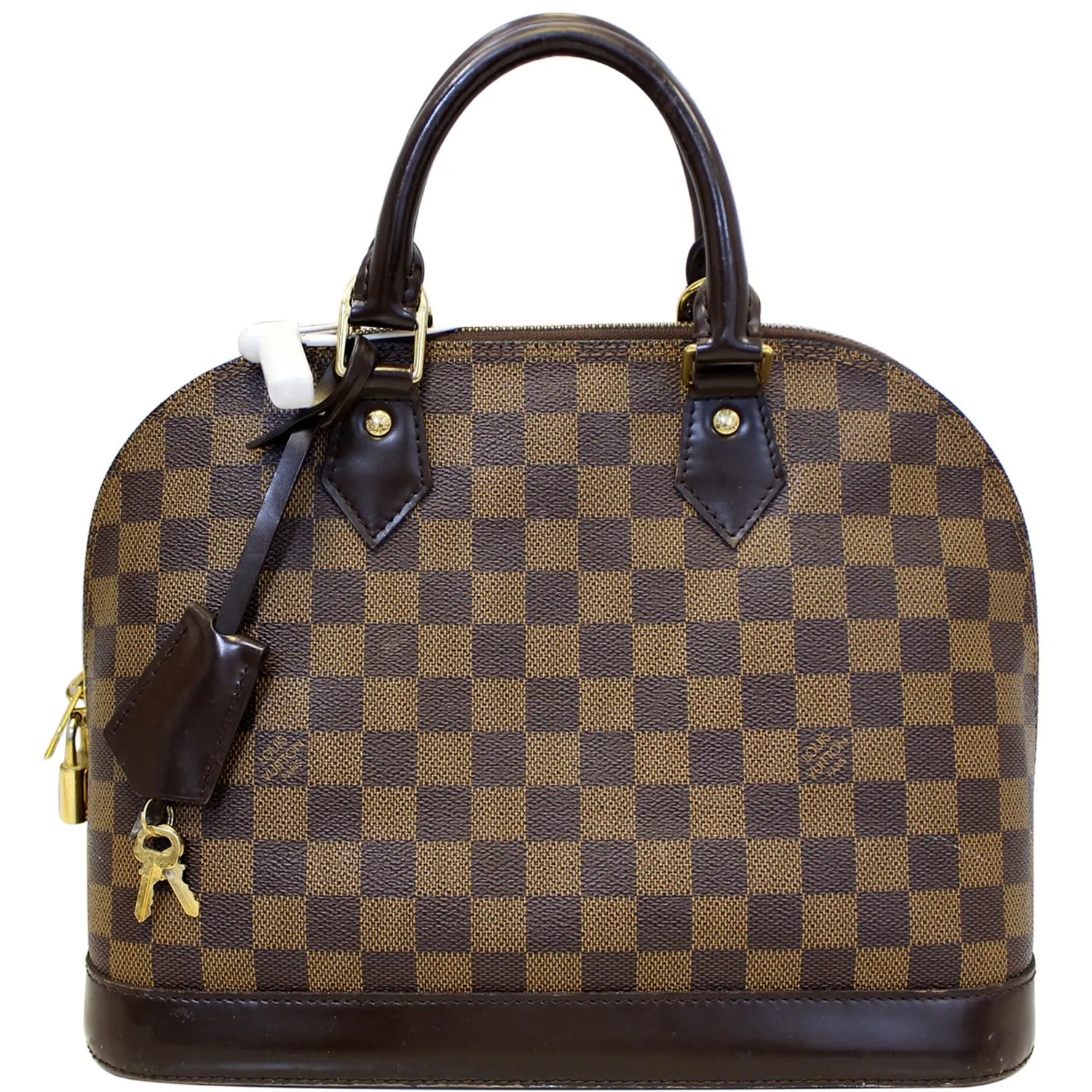 LOUIS VUITTON Alma Damier Ebene Handbag Brown