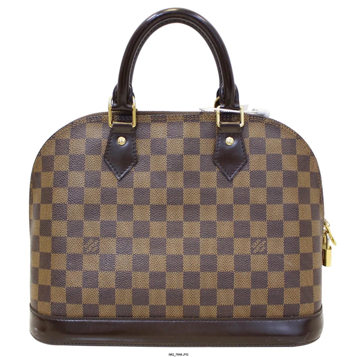 LOUIS VUITTON Alma Damier Ebene Handbag Brown