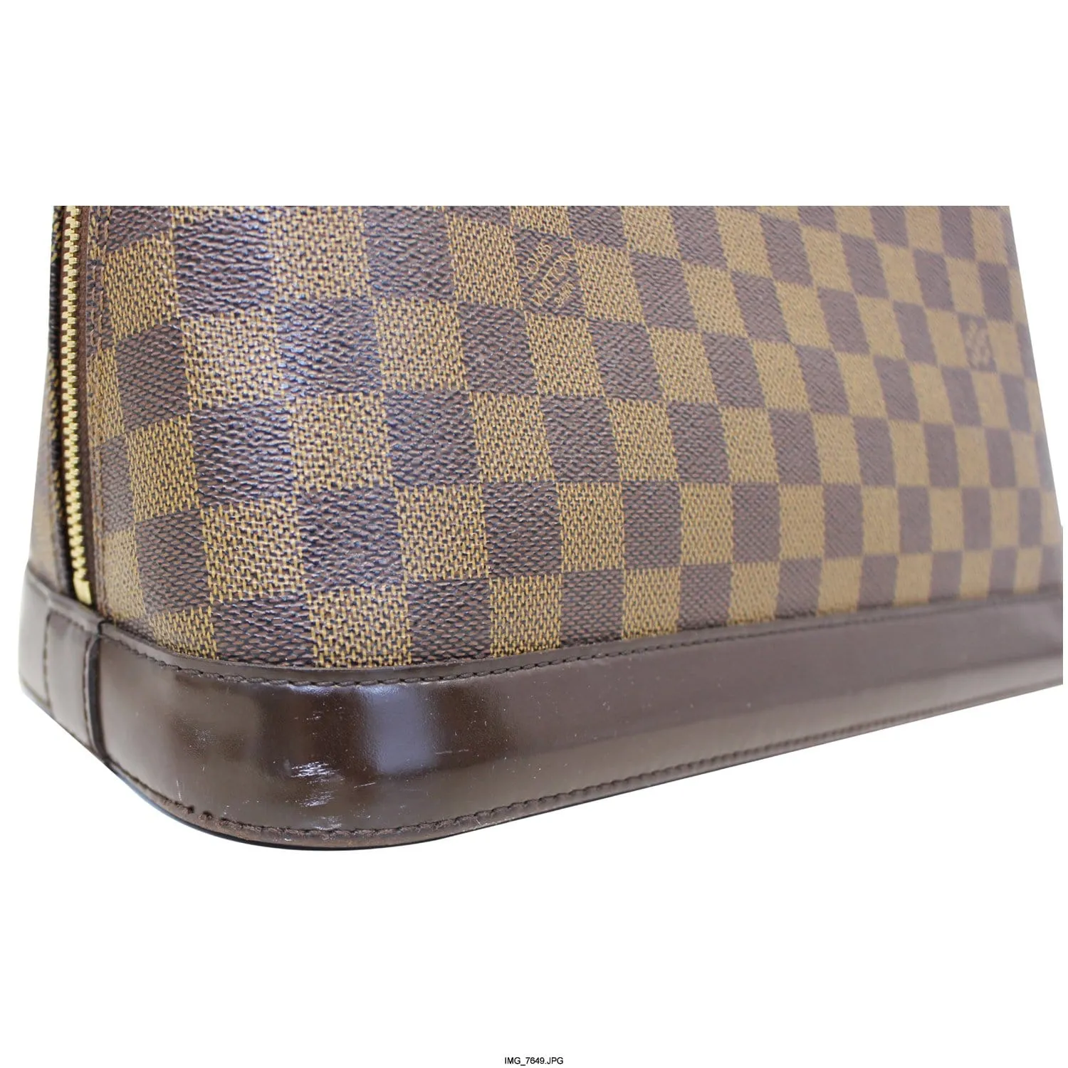 LOUIS VUITTON Alma Damier Ebene Handbag Brown