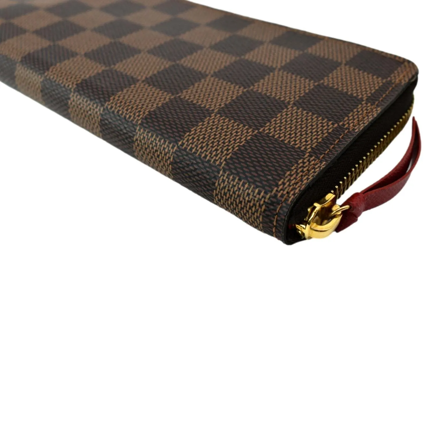 LOUIS VUITTON Clemence Damier Ebene  Zippy Wallet Brown