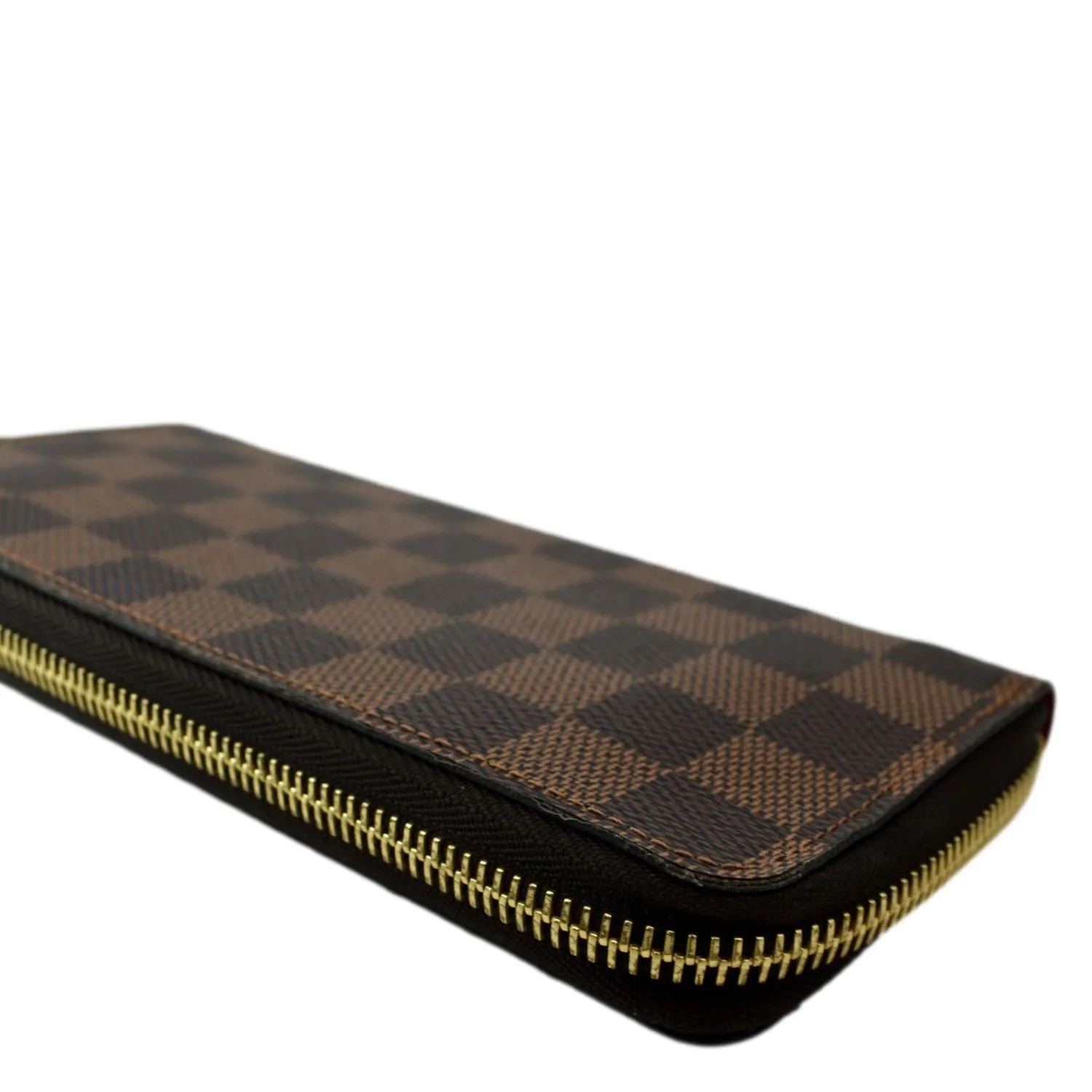 LOUIS VUITTON Clemence Damier Ebene  Zippy Wallet Brown