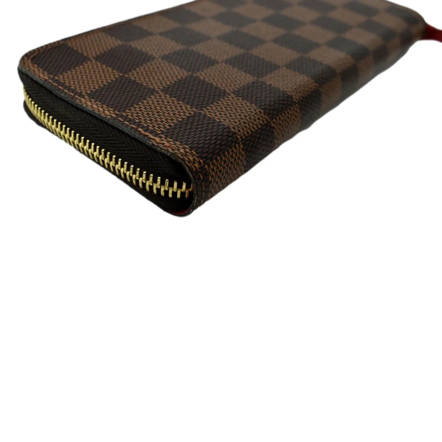 LOUIS VUITTON Clemence Damier Ebene  Zippy Wallet Brown