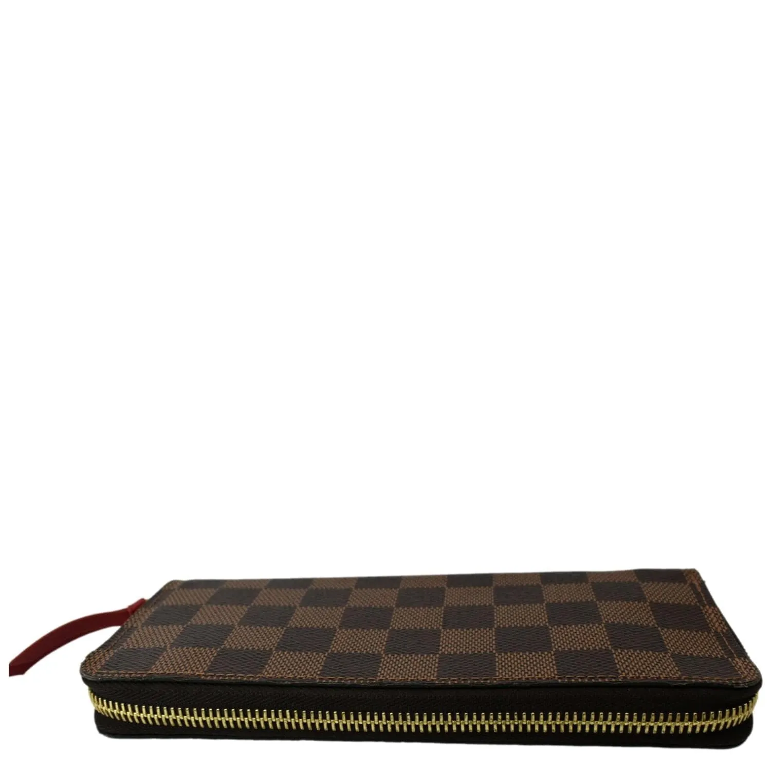 LOUIS VUITTON Clemence Damier Ebene  Zippy Wallet Brown