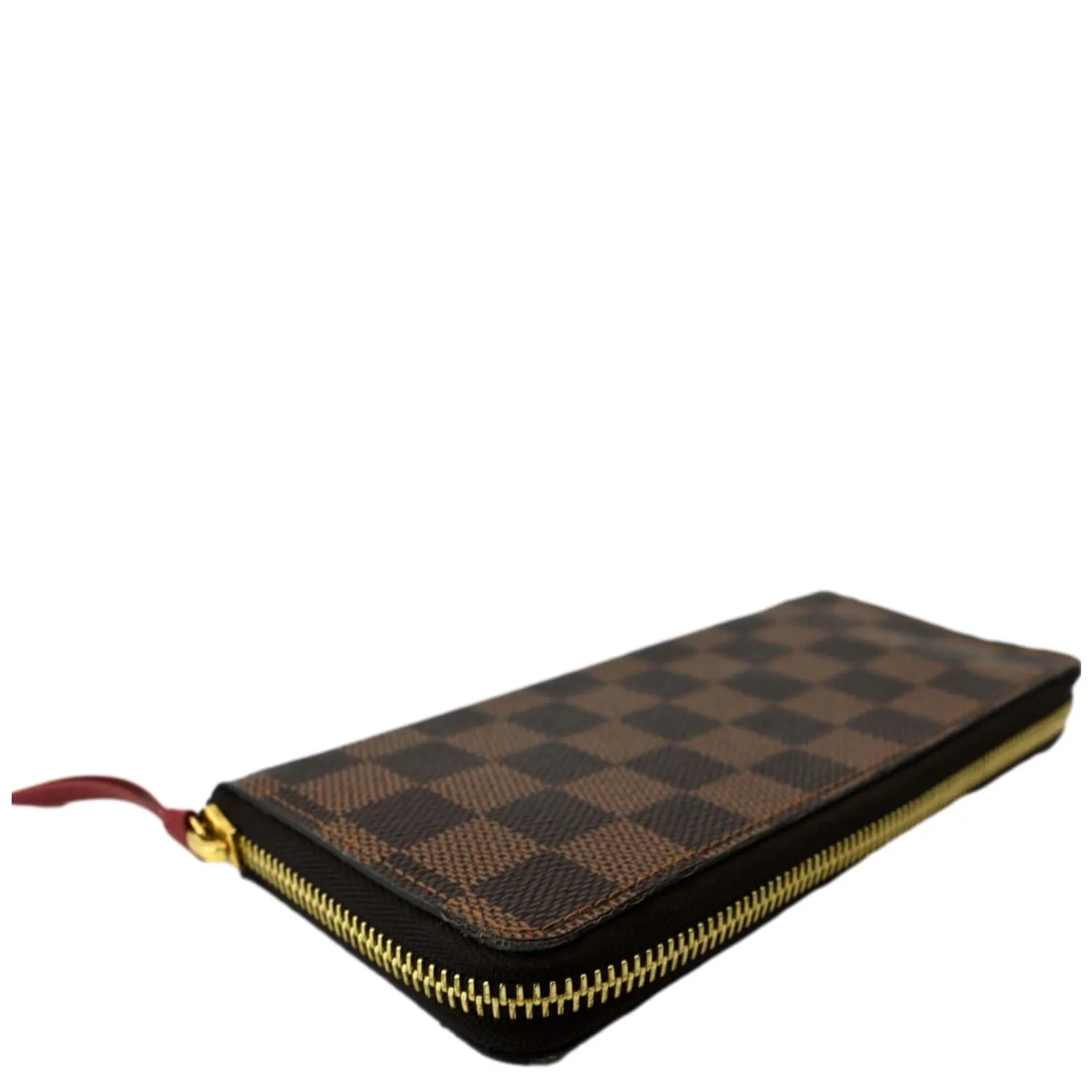 LOUIS VUITTON Clemence Damier Ebene  Zippy Wallet Brown