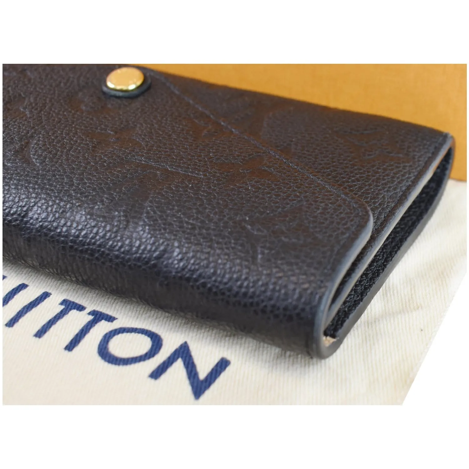 LOUIS VUITTON Josephine Empreinte Leather Wallet Black