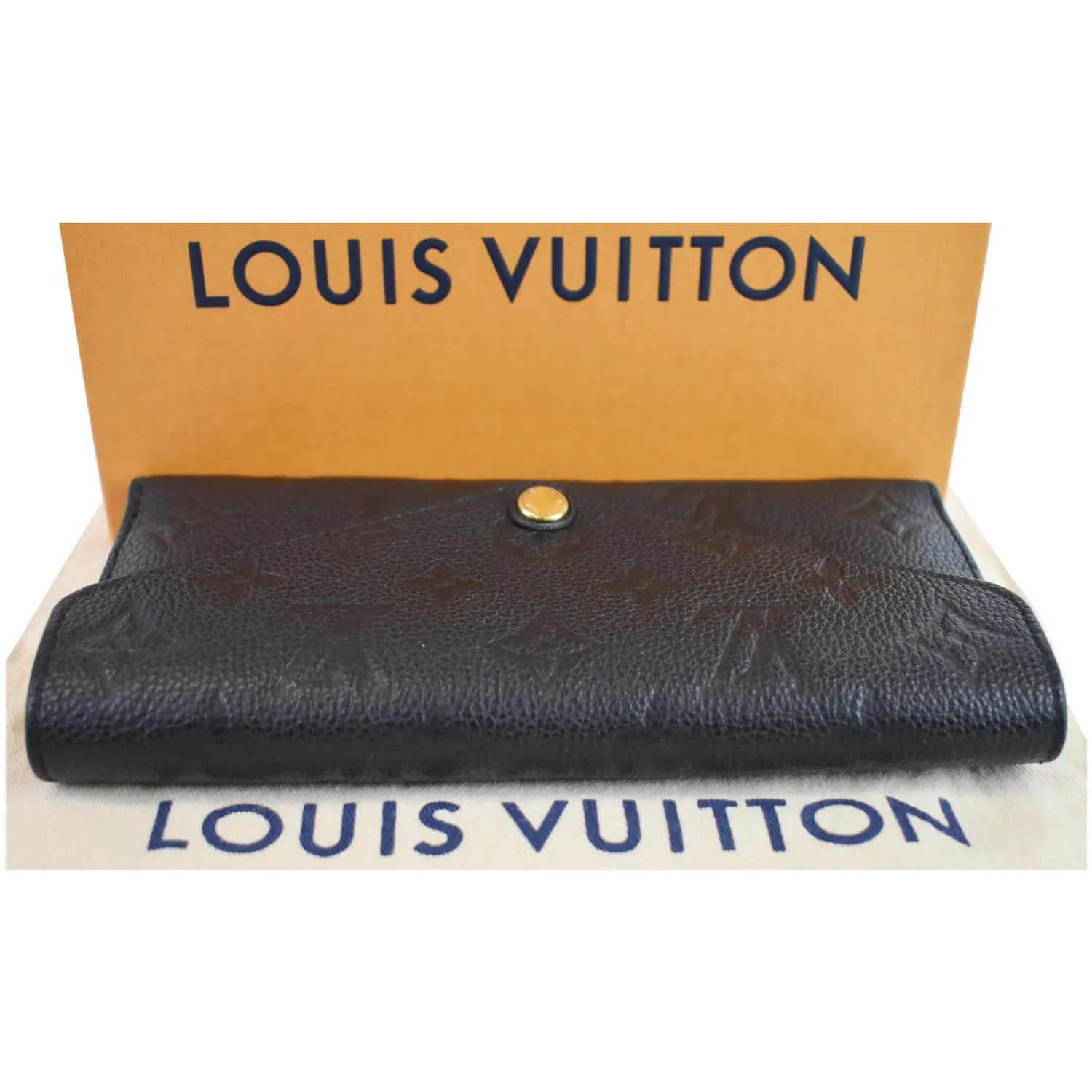 LOUIS VUITTON Josephine Empreinte Leather Wallet Black