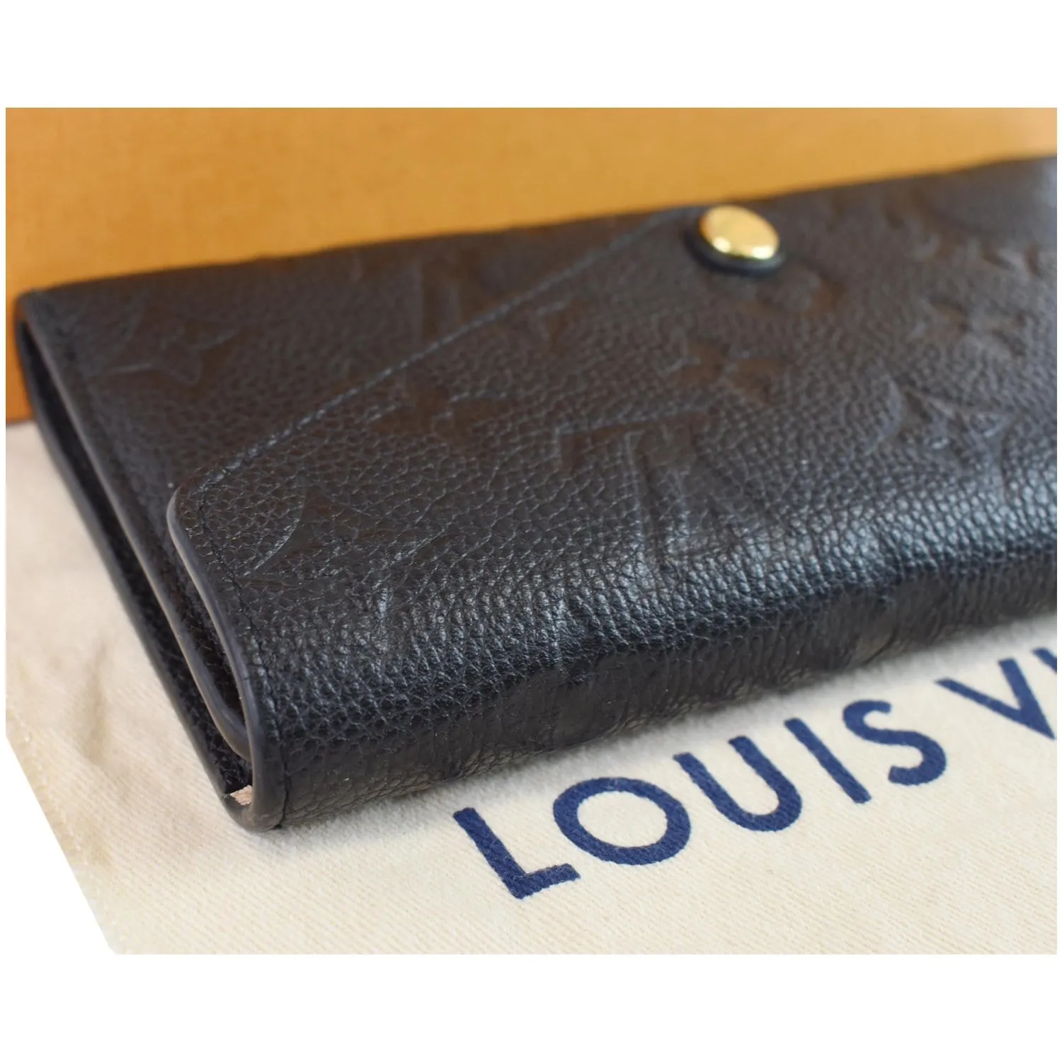 LOUIS VUITTON Josephine Empreinte Leather Wallet Black