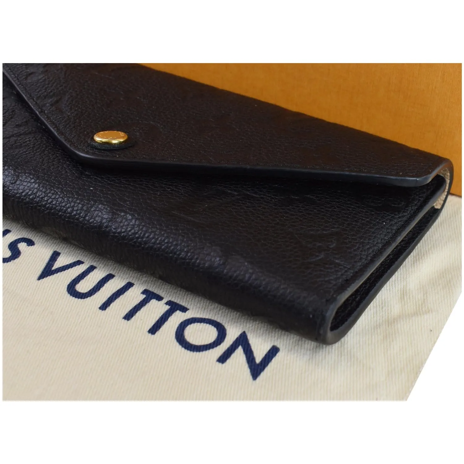 LOUIS VUITTON Josephine Empreinte Leather Wallet Black